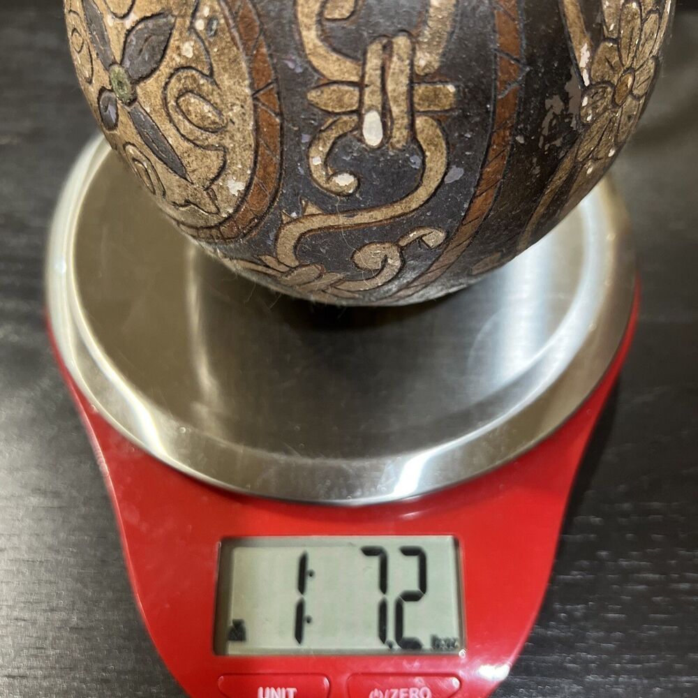 Vintage Antique Ceremonial Decor Pottery Ceramic Ball Asia Middle East 4.5” Dia - Picture 16 of 16